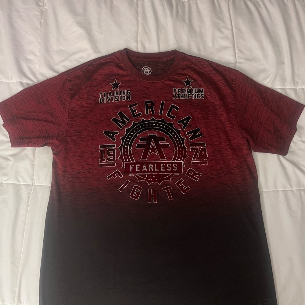 American Fighter Red and Black Graphic Tee